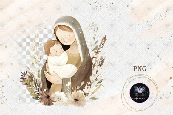 Download Virgin Mary Holding Baby Jesus PNG - Premium Resources