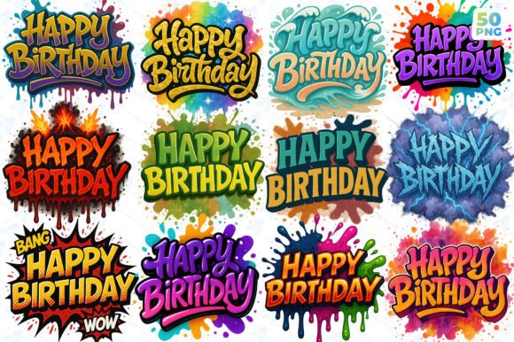 Download Happy Birthday PNG Bundle Printable - Happy Collection