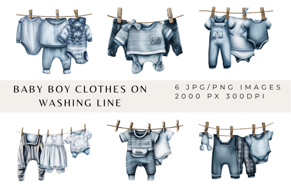 Download Baby Boy Clothes on Washing Line - Clothes Collection