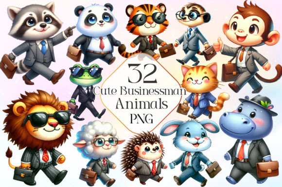 Download Cute Businessman Animals Clipart - Businessman Collection