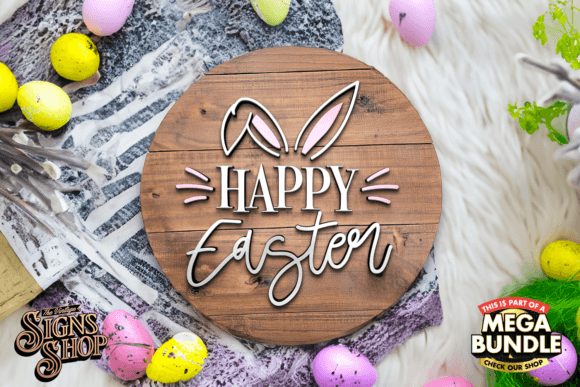 Download Happy Easter Bunny | SVG Easter Sign - Happy Collection