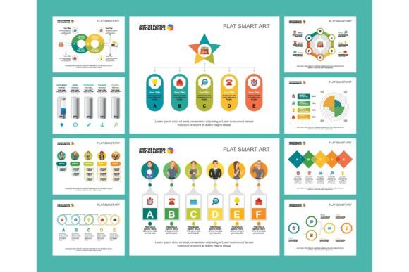 Download Colorful Infochart Diagrams Set for Pres - Infochart Collection