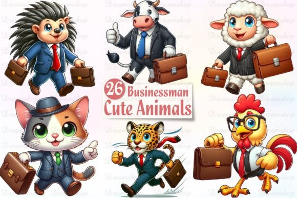 Download Cute Businessman Animals Sublimation PNG - Businessman Collection