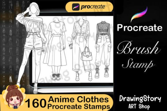 Download Procreate Anime Clothes Stamps: Chibi - Clothes Collection